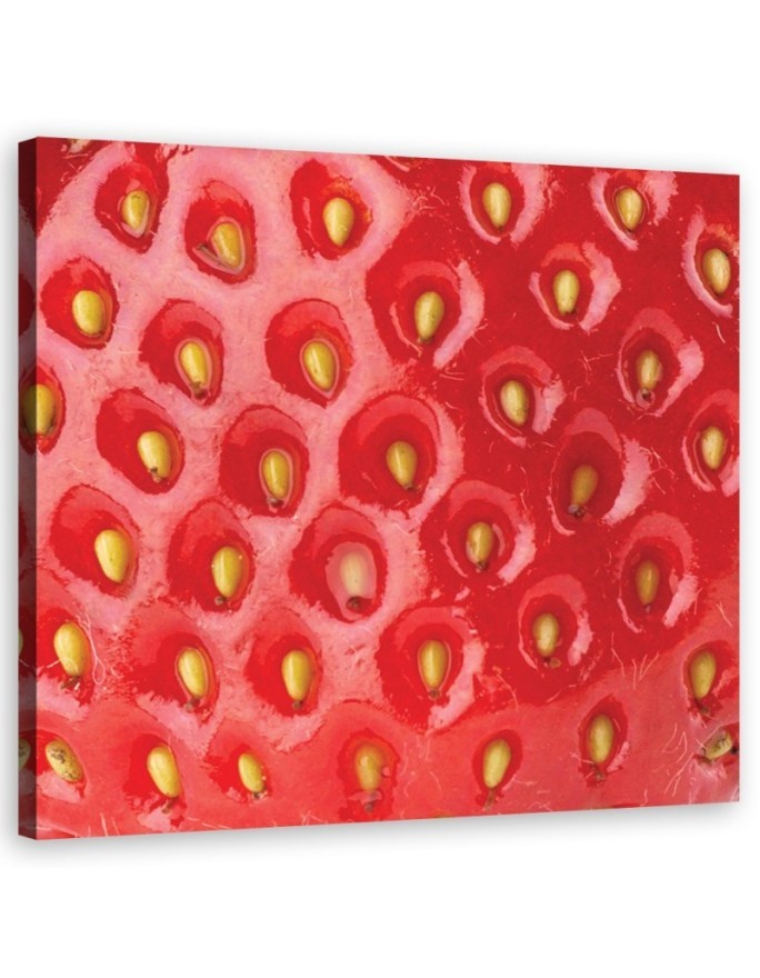 Strawberry macro - Modern Canvas painting for the kitchen | FEEBY