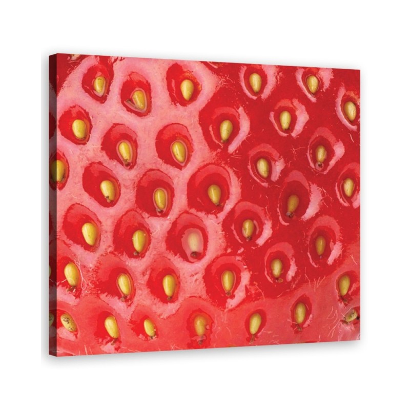 Strawberry macro - Modern Canvas painting for the kitchen | FEEBY