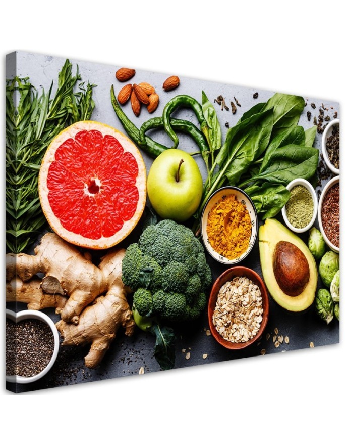 Canvas prints for the kitchen - Vegetables and fruit composition | FEEBY