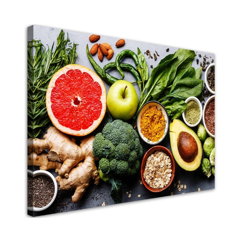 Canvas prints for the kitchen - Vegetables and fruit composition | FEEBY