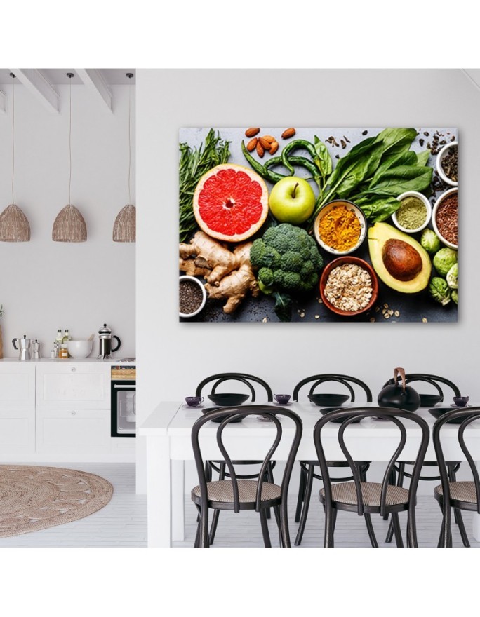 Canvas prints for the kitchen - Vegetables and fruit composition | FEEBY