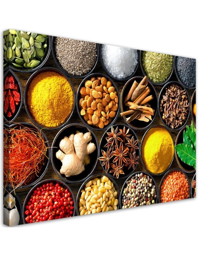 Canvas painting for the kitchen - Herbs spices for the kitchen | FEEBY