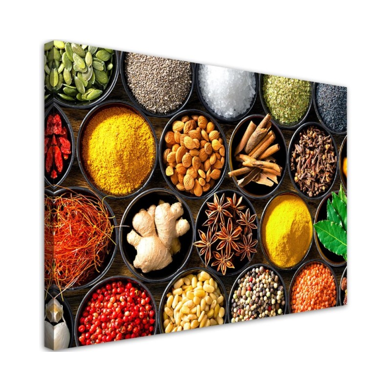 Canvas painting for the kitchen - Herbs spices for the kitchen | FEEBY