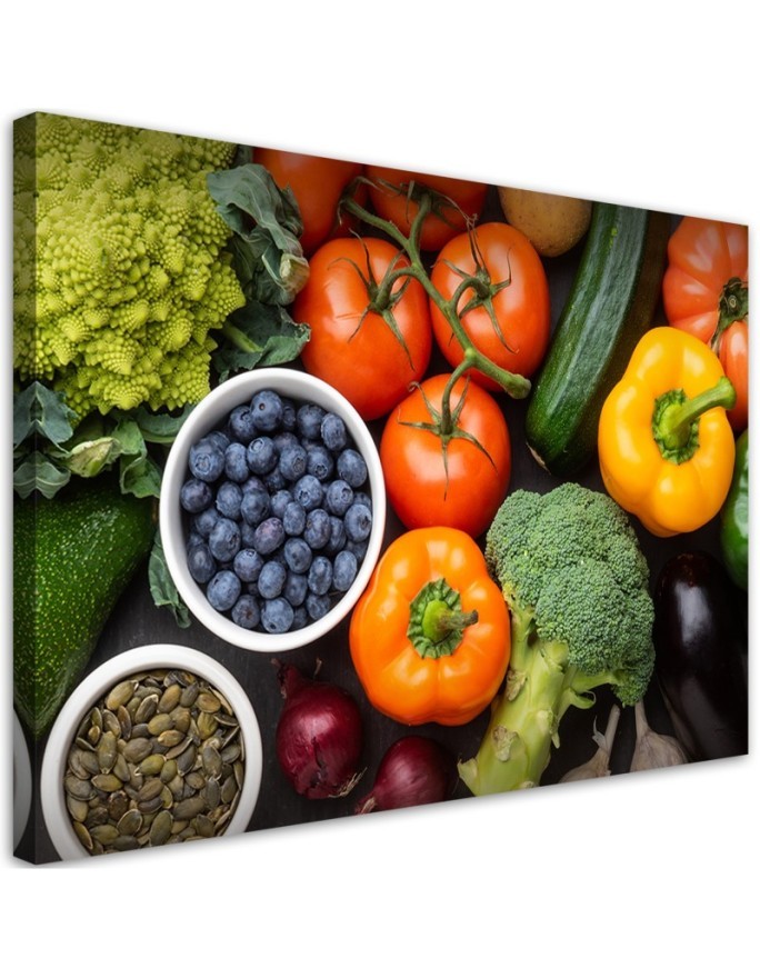 Canvas prints for the kitchen - Fresh vegetables and fruits | FEEBY