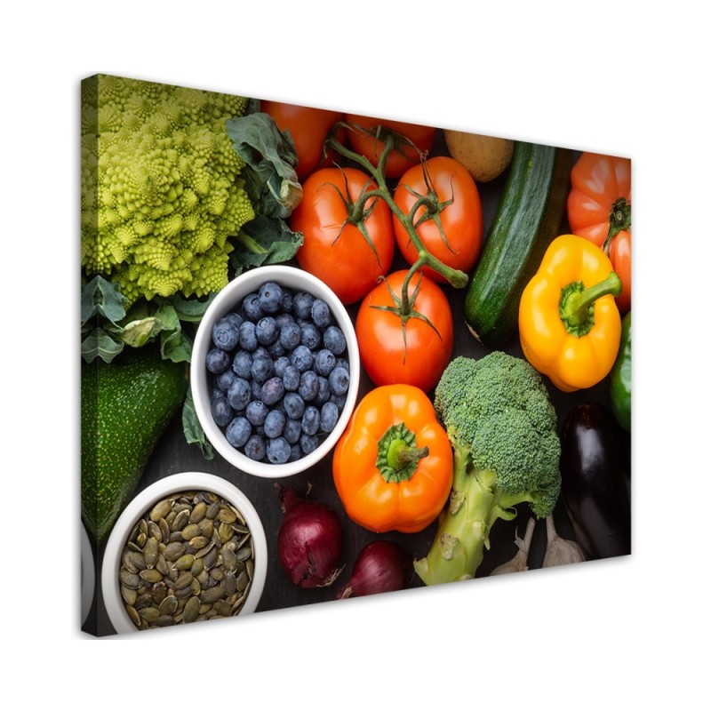 Canvas prints for the kitchen - Fresh vegetables and fruits | FEEBY