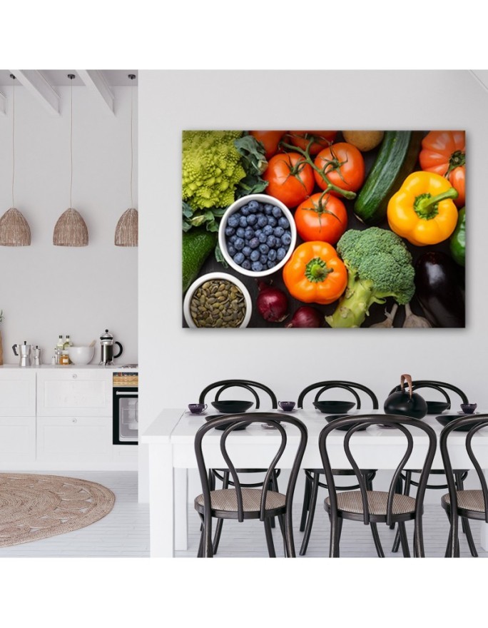 Canvas prints for the kitchen - Fresh vegetables and fruits | FEEBY