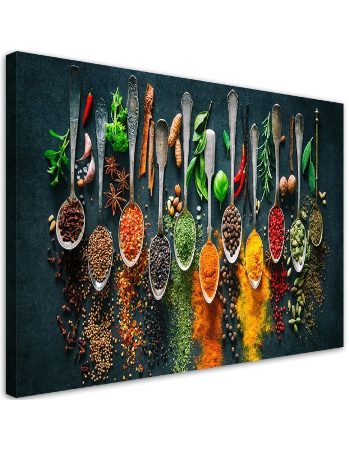 Canvas print - Herbs spices for the kitchen | FEEBY
