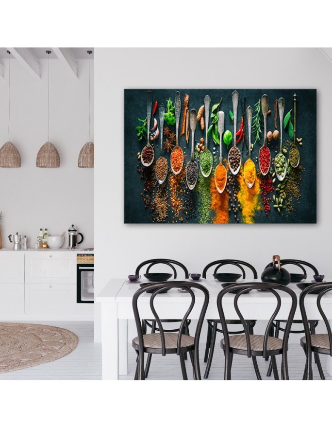 Canvas print - Herbs spices for the kitchen | FEEBY