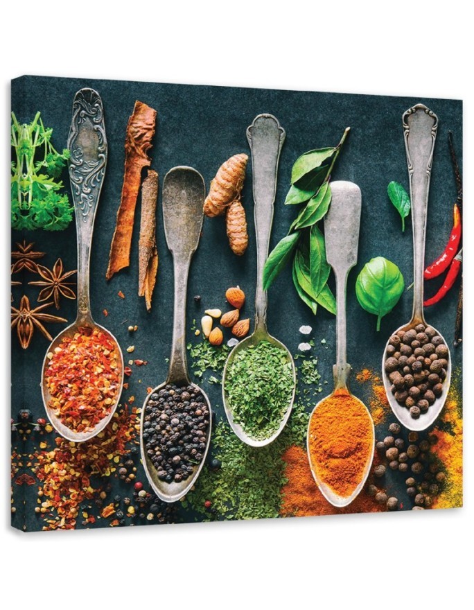 Canvas print modern - Herbs spices for the kitchen | FEEBY