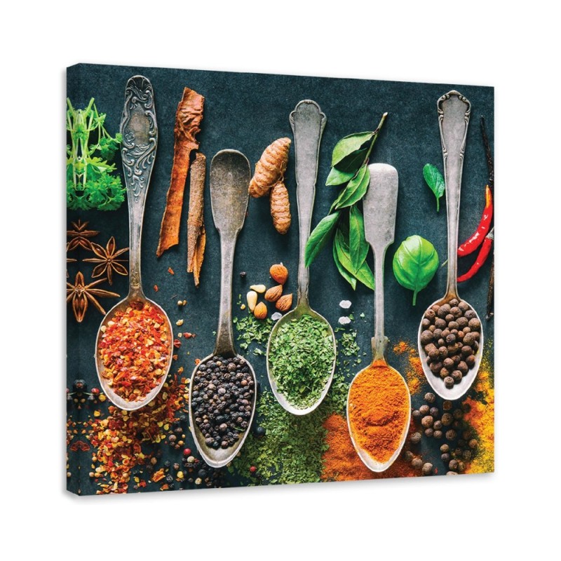 Canvas print modern - Herbs spices for the kitchen | FEEBY