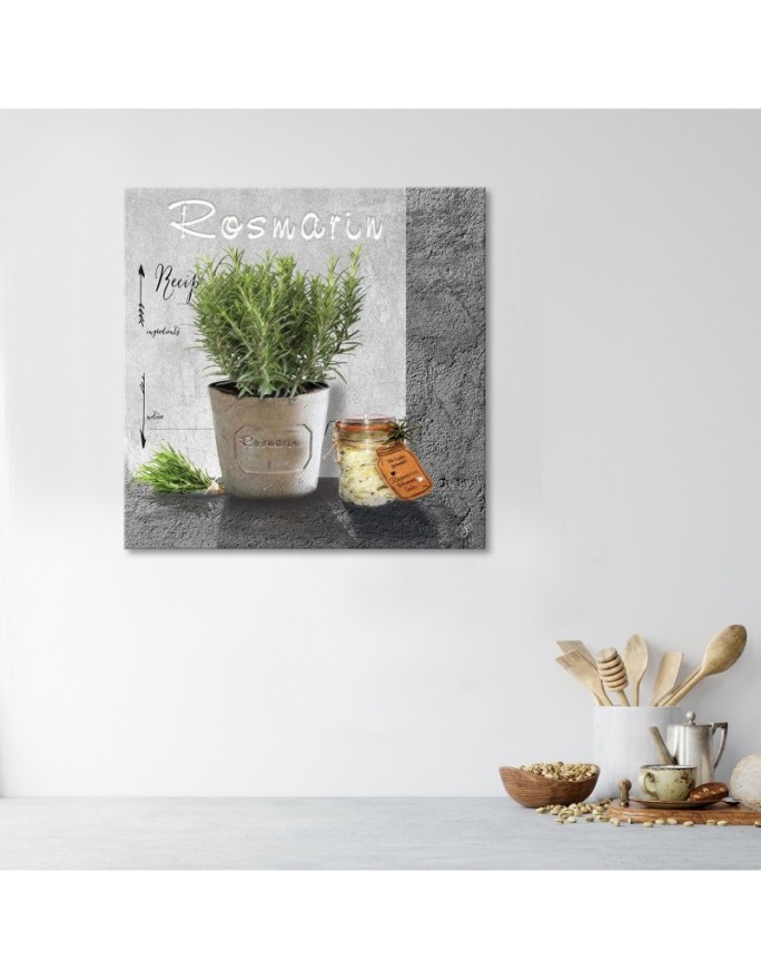 Modern Canvas painting for the kitchen - Rosemary spices | FEEBY