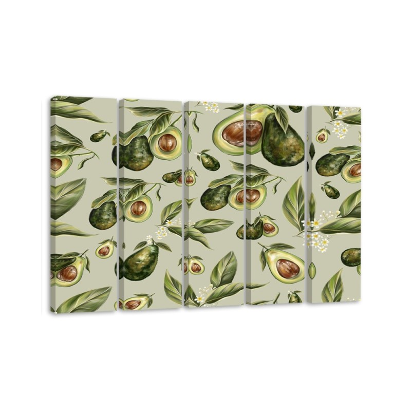 Avocado fruit 5 Piece - Canvas painting | FEEBY