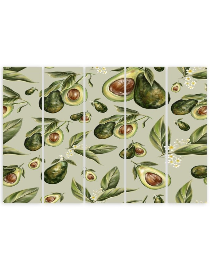 Avocado fruit 5 Piece - Canvas painting | FEEBY