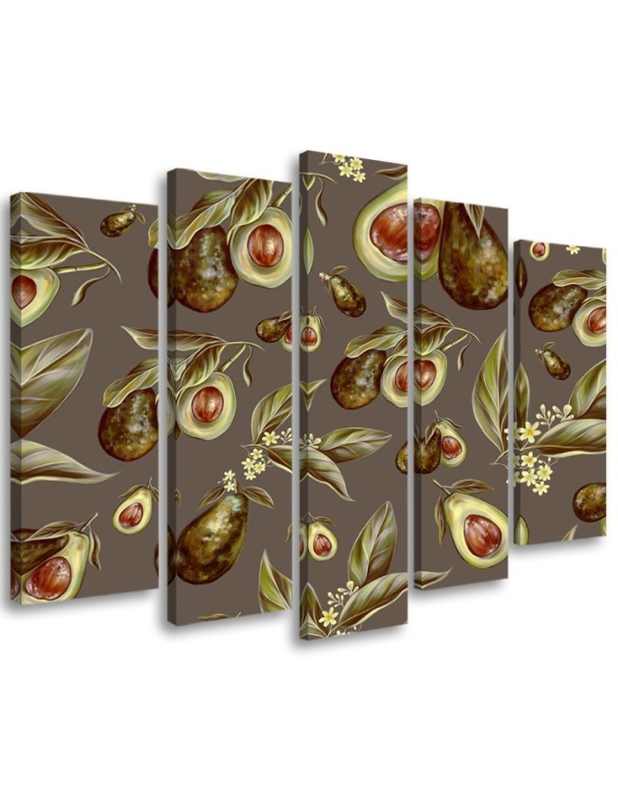 Avocado fruit 5 Piece - Canvas print | FEEBY