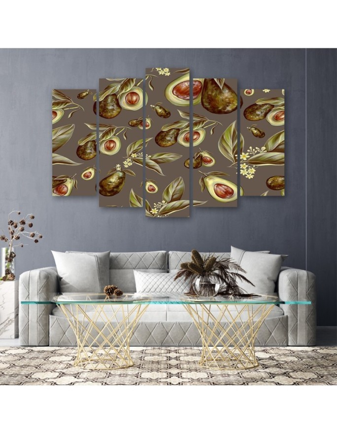 Avocado fruit 5 Piece - Canvas print | FEEBY