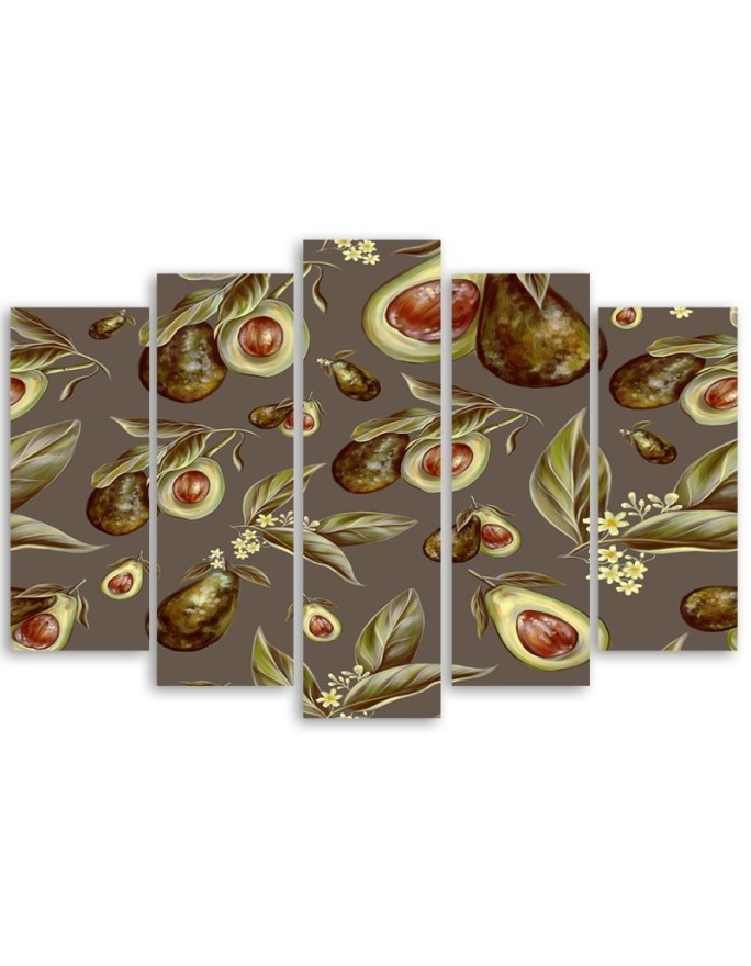 Avocado fruit 5 Piece - Canvas print | FEEBY