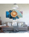 5 Piece Canvas print for kitchen - Coffee cup colourful | FEEBY