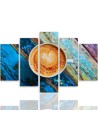 5 Piece Canvas print for kitchen - Coffee cup colourful | FEEBY
