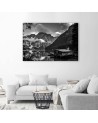 Bedroom painting - Mountain lake house black and white | FEEBY