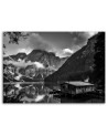Bedroom painting - Mountain lake house black and white | FEEBY
