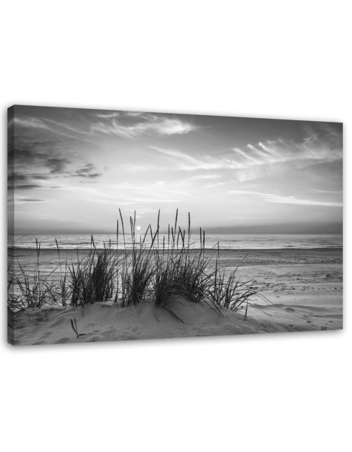 Canvas prints for bedroom - Beach sea dunes grasses black and white | FEEBY