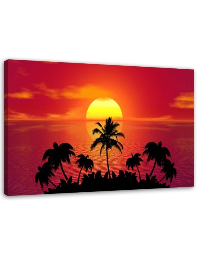 Canvas print - Sunset palm trees | FEEBY