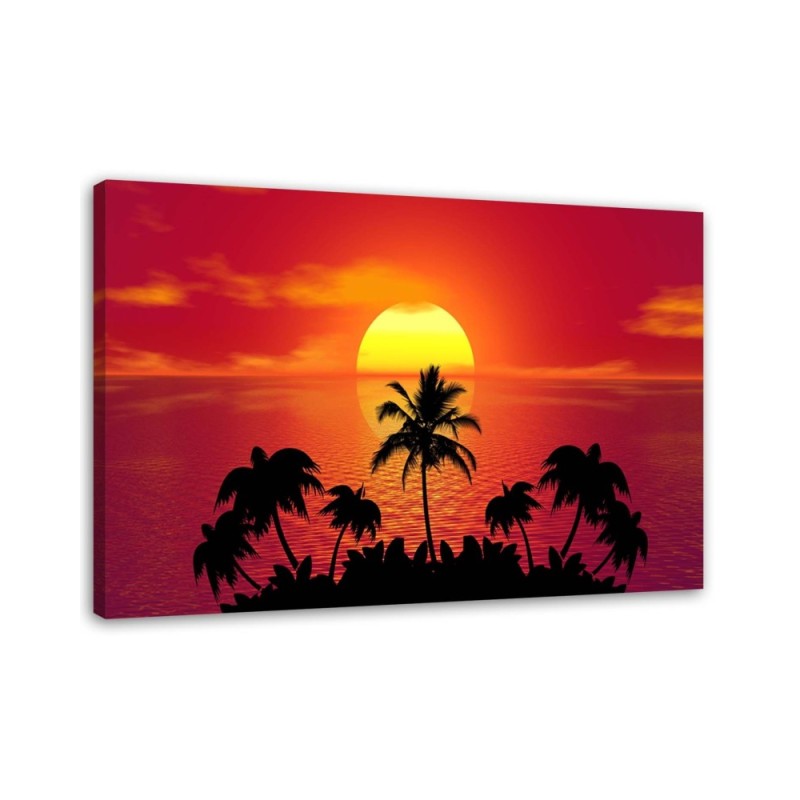 Canvas print - Sunset palm trees | FEEBY