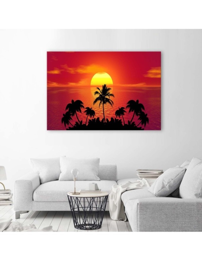 Canvas print - Sunset palm trees | FEEBY