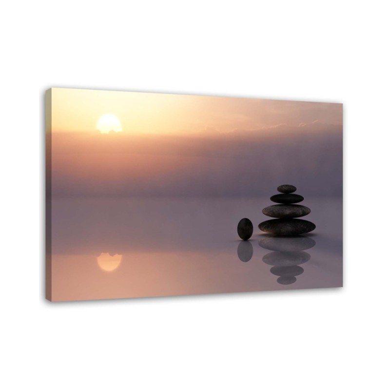 Modern Canvas painting for living room - Zen stones by the sea | FEEBY