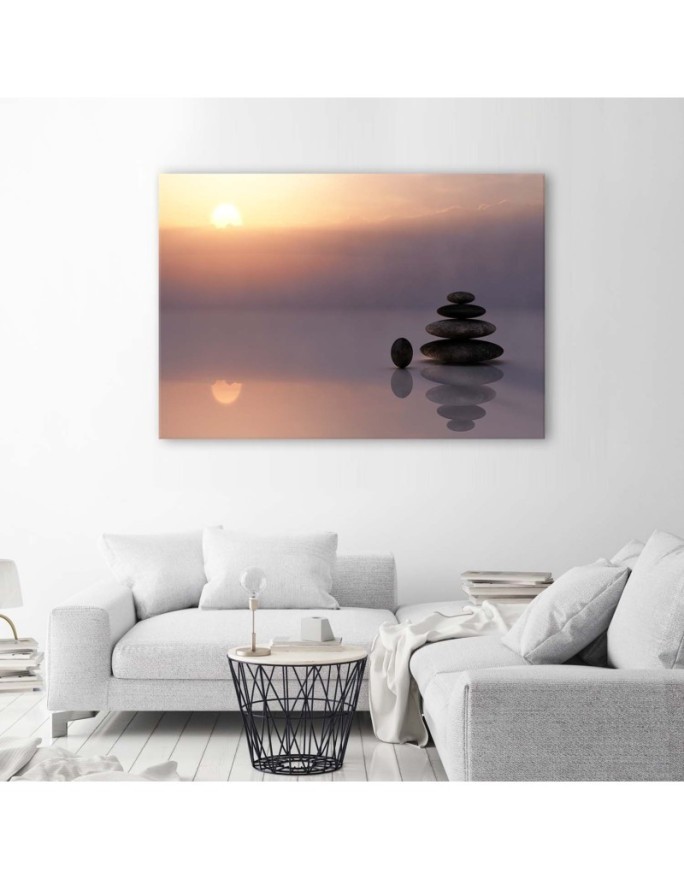 Modern Canvas painting for living room - Zen stones by the sea | FEEBY