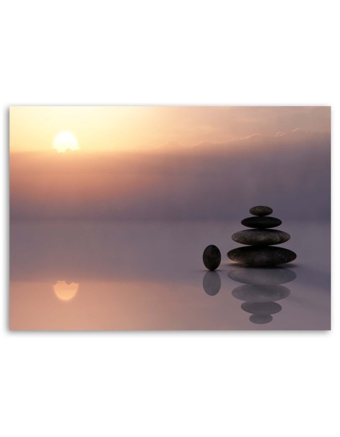 Modern Canvas painting for living room - Zen stones by the sea | FEEBY