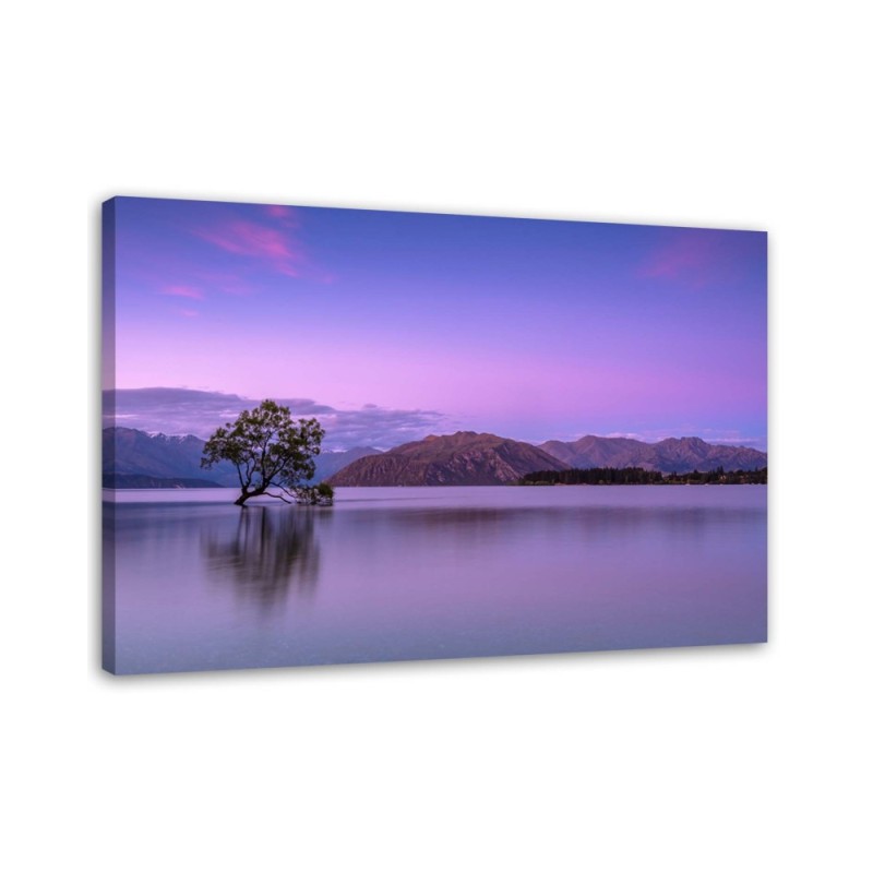Tree on the lake - Modern Canvas painting for bedroom | FEEBY