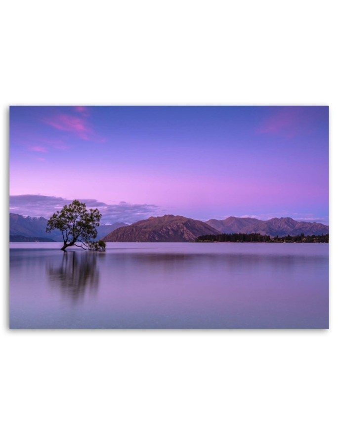 Tree on the lake - Modern Canvas painting for bedroom | FEEBY