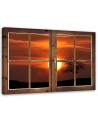Window view of sunset - Modern Canvas painting for bedroom | FEEBY