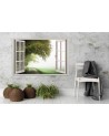 Window view of a tree in the mist - Canvas painting for living room | FEEBY