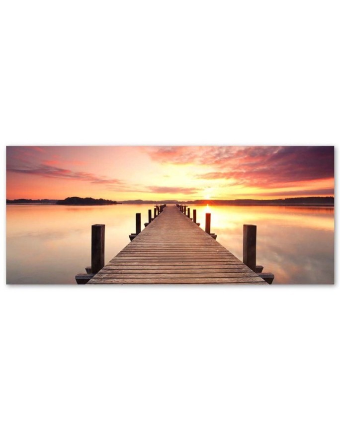 Sunset over the pier panoramic - Canvas print modern | FEEBY