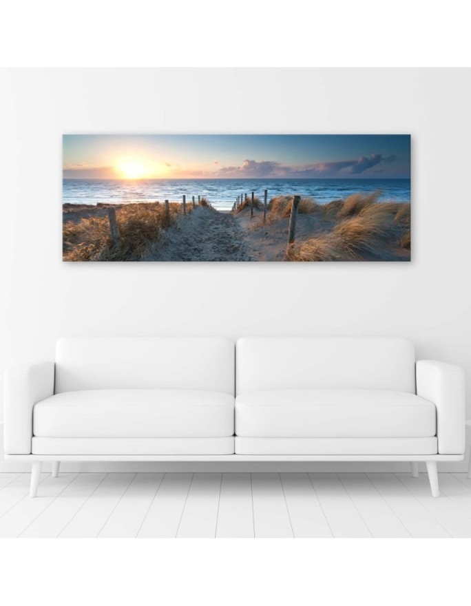 Sunset on the beach panoramic- Canvas print | FEEBY