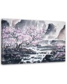 Japanese watercolour landscape - Modern Canvas painting for living room | FEEBY
