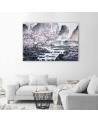 Japanese watercolour landscape - Modern Canvas painting for living room | FEEBY