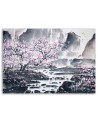 Japanese watercolour landscape - Modern Canvas painting for living room | FEEBY