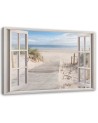 View from the window to the sea beach - Canvas prints for the living room | FEEBY