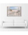 View from the window to the sea beach - Canvas prints for the living room | FEEBY
