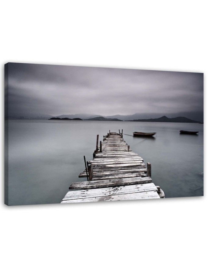 Canvas prints for living room - Lake pier landscape | FEEBY