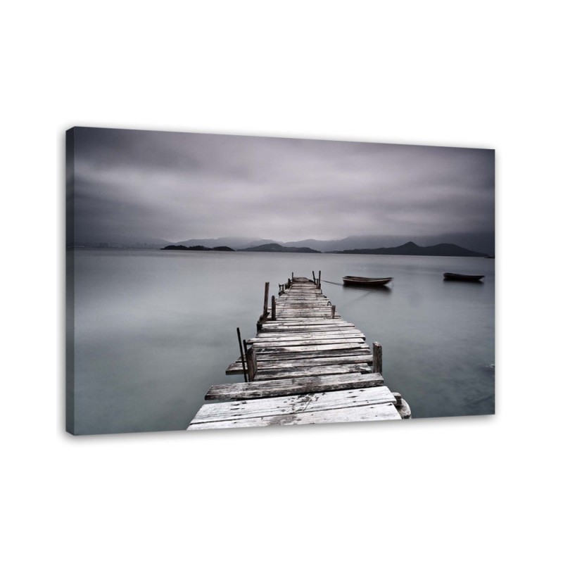 Canvas prints for living room - Lake pier landscape | FEEBY