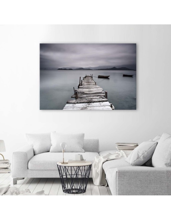 Canvas prints for living room - Lake pier landscape | FEEBY