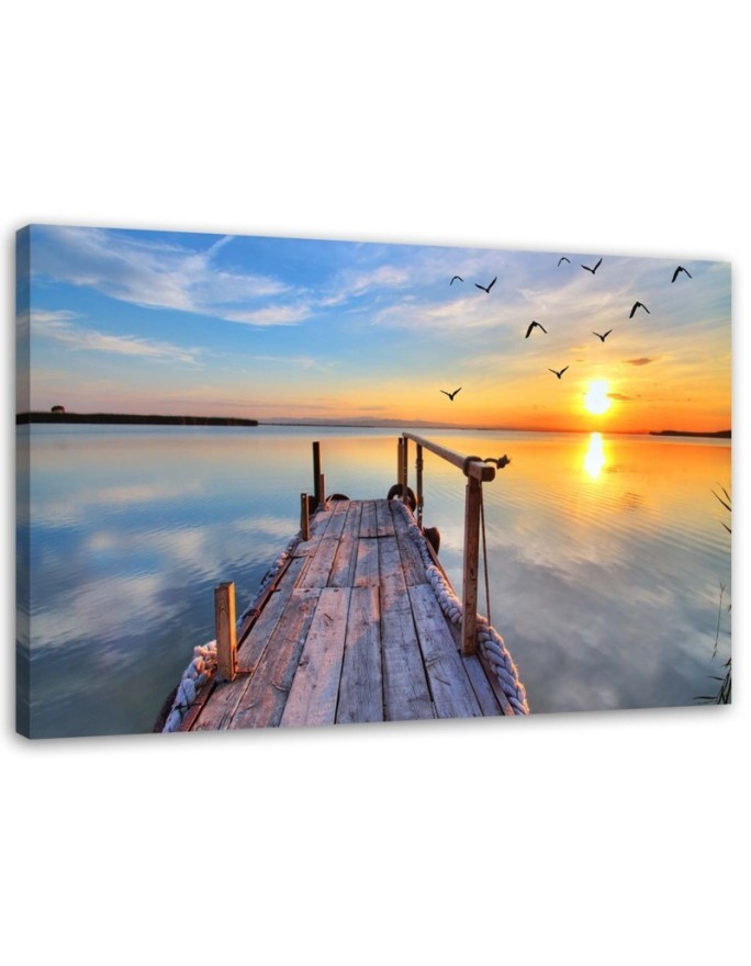 Canvas painting - Lake bridge sunset | FEEBY