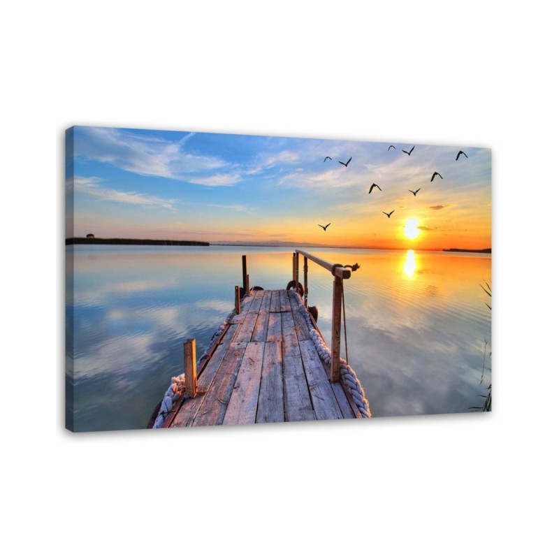 Canvas painting - Lake bridge sunset | FEEBY