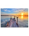 Canvas painting - Lake bridge sunset | FEEBY