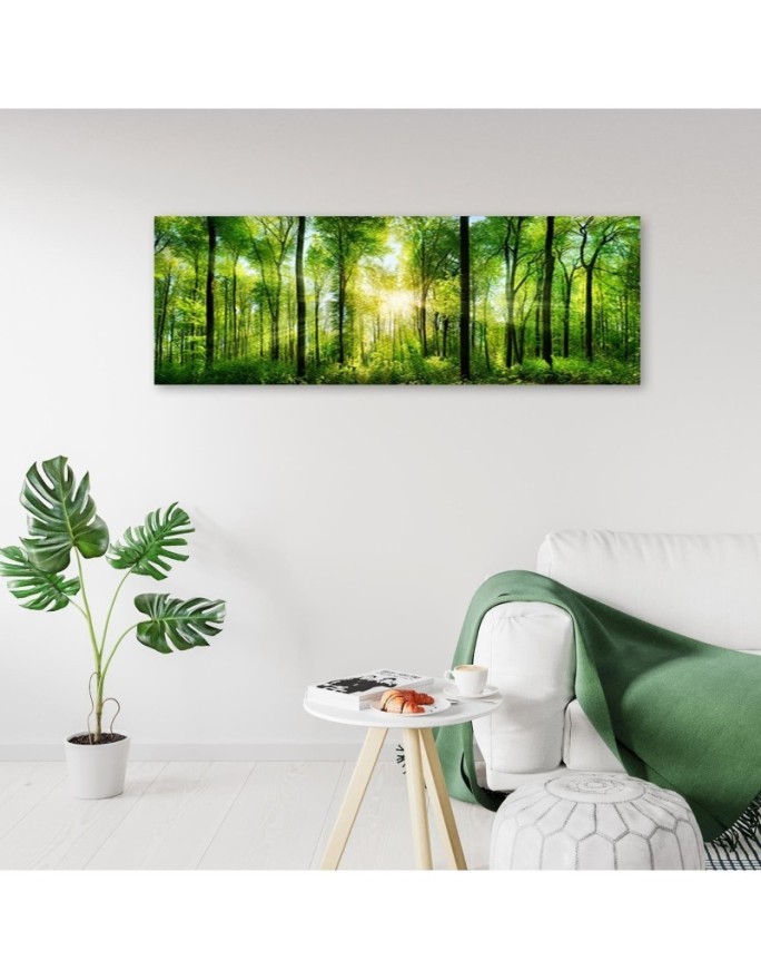 Canvas prints for bedroom - Panoramic Sunshine in the green forest  | FEEBY