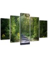 Multipart picture - Picture of a path in a green forest | FEEBY